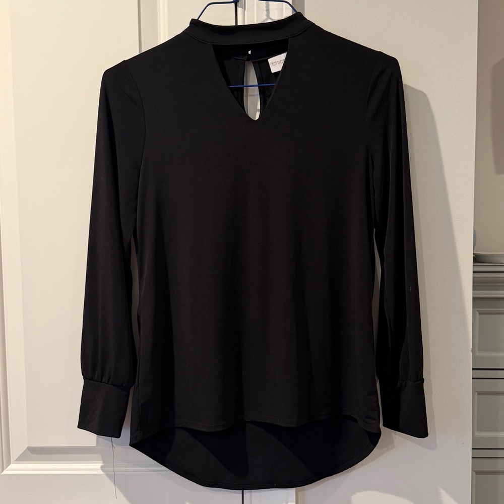 Chico’s women’s black polyester blouse